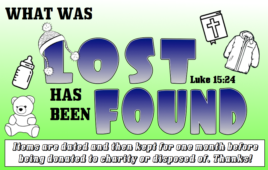 Kidology Inc. LOST and FOUND Sign