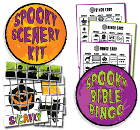 Spooky Scenery Kit and Spooky Bible Bingo