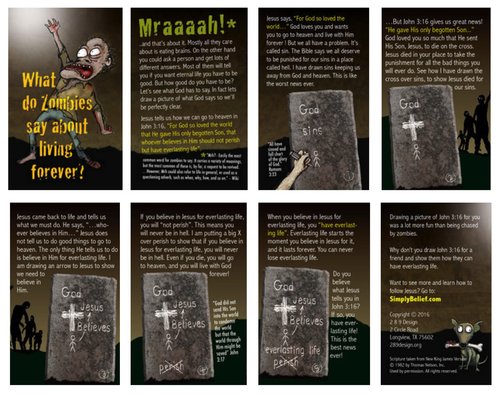 Zombies Halloween Tracts