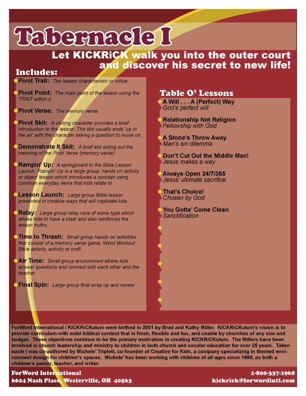 KICKRiCKulum: Tabernacle I - Into the Outer Court Elementary Curriculum Download